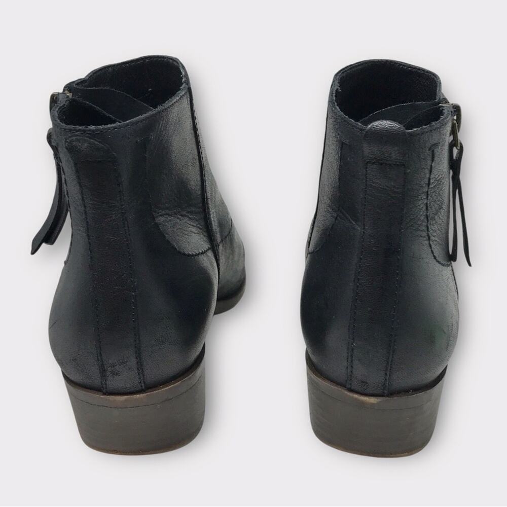 Lucky Brand Black Soft Leather Ankle Booties 9M Blandre Style - Picture 6 of 10